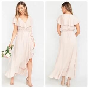 Show Me Your MuMu Jess Ruffle Trim Bridesmaid Dress Show Me the Ring Crisp S NWT